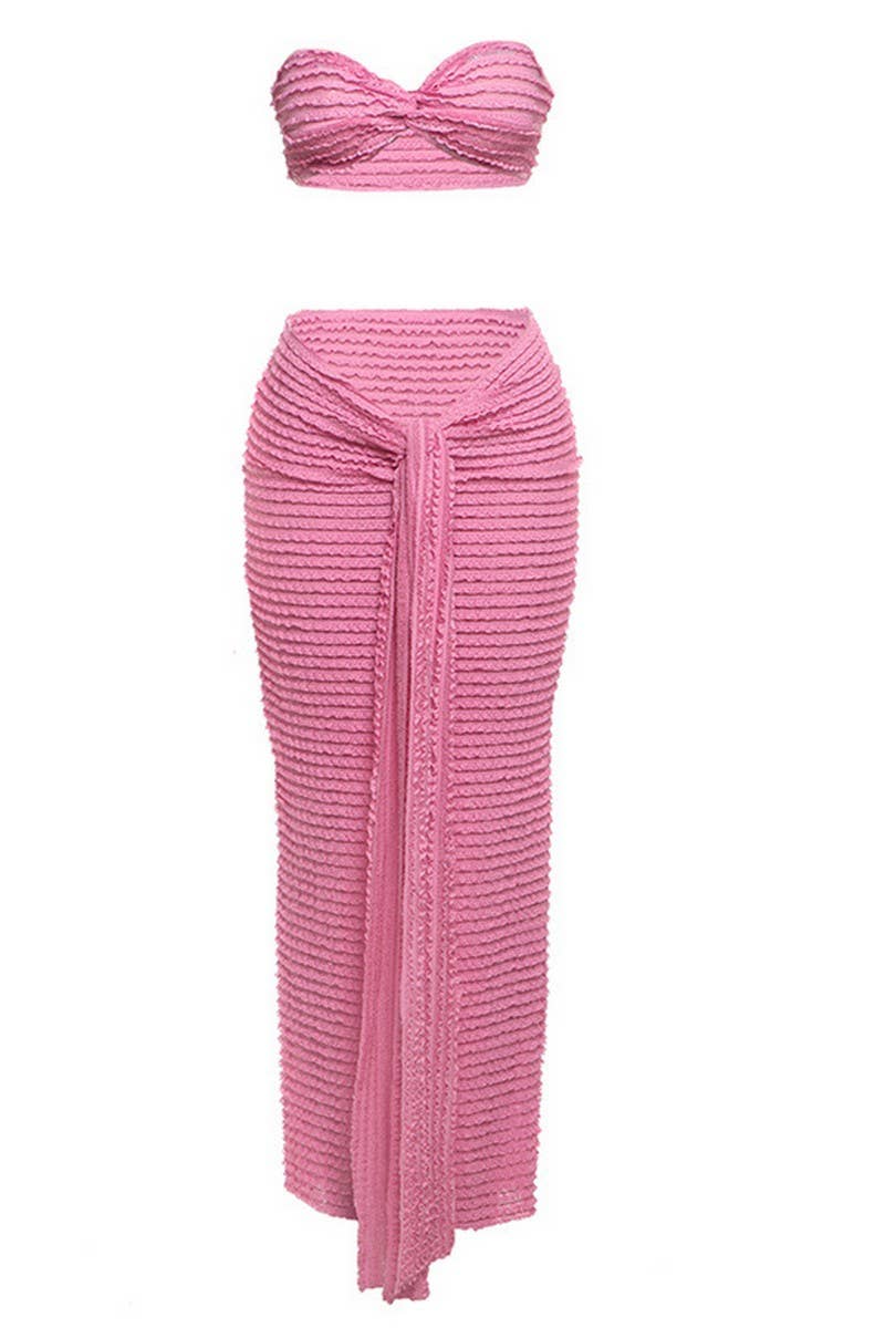 CWSS1281_BANDEAU NAVEL-BARING LONG SKIRT SUIT