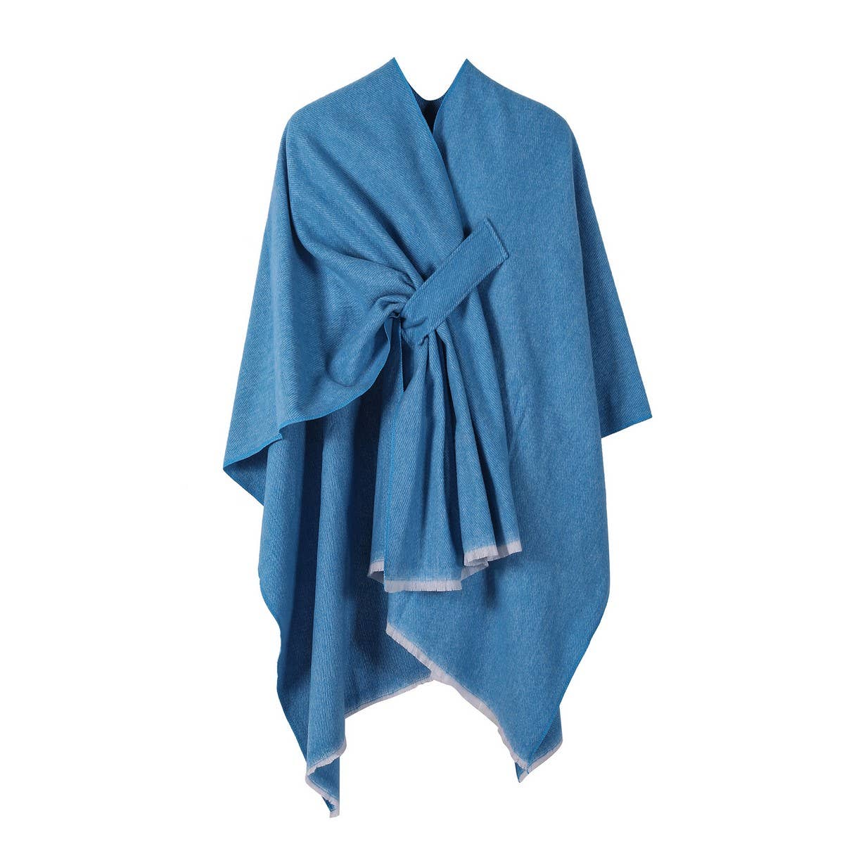 SOLID COLOR FASHIONABLE KNITTED SHAWL CAPE_CWASC2128