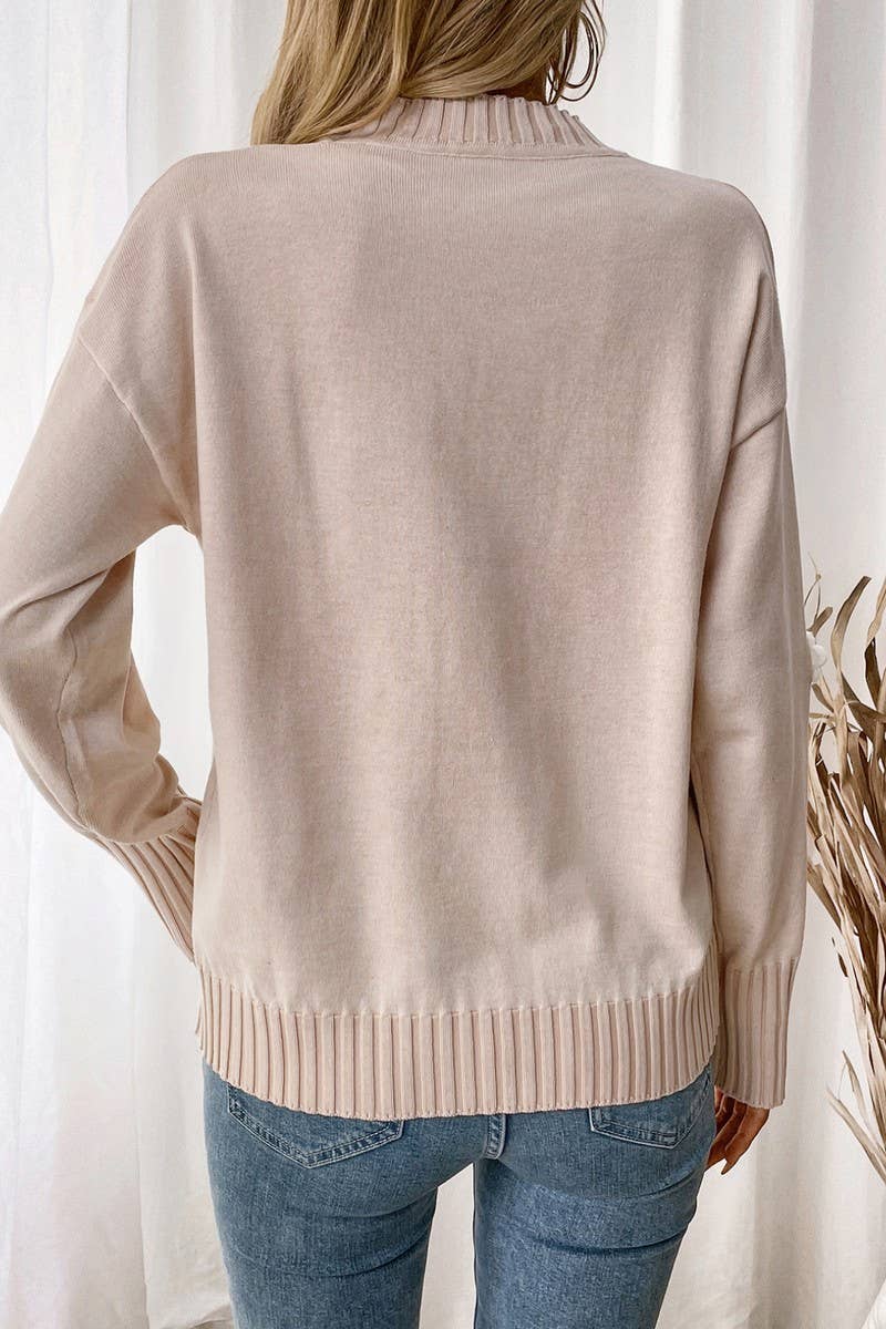 CWOSWL6838_FALL FLORAL KNITTED CREWNECK SWEATER