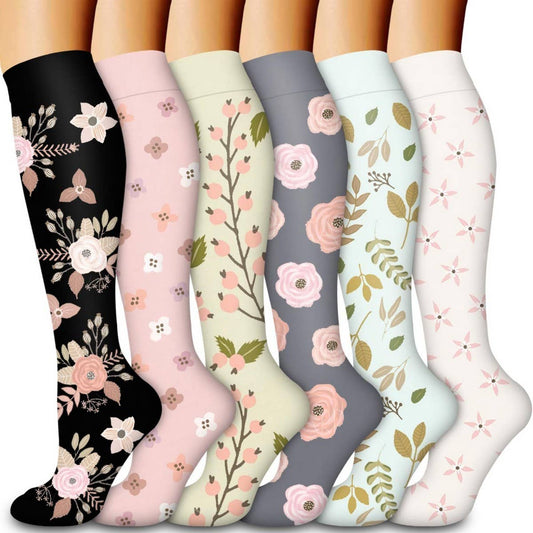 PATTERNED SPORTS LONG COMPRESSION SOCKS SET_CWMS1878