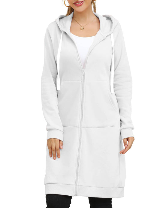 CWOHOL448_Lightweight Thin Zip-Up Hoodie Long Jacket
