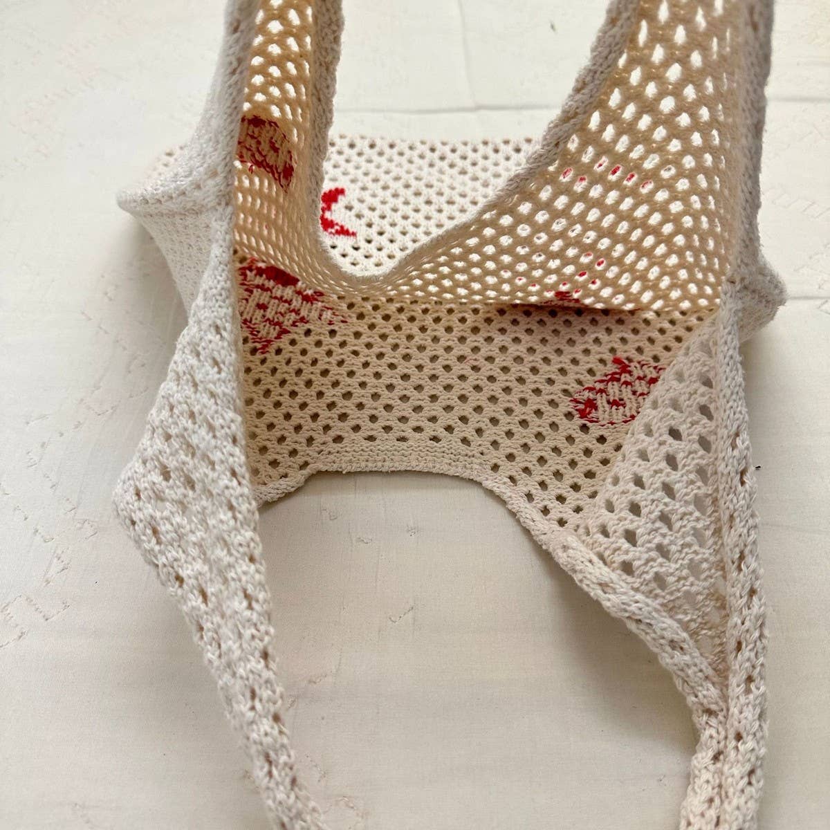 CWAB1957_LOVE STAR PRINTED KNITTED BAG