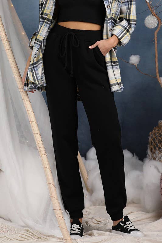 CWBLP399_IN CASUAL ELASTIC WAIST JOGGERS PANTS WITH POCKETS