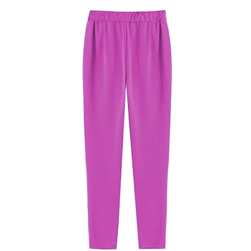 ELASTIC-WAISTED HIGH-WAISTED STRETCH HAREN PANTS