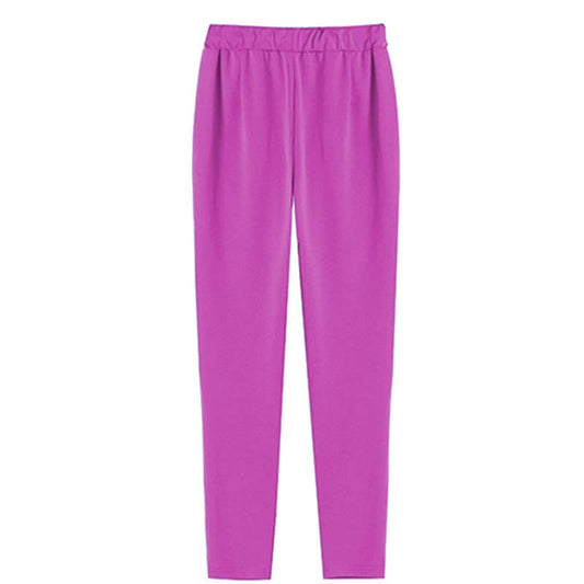 ELASTIC-WAISTED HIGH-WAISTED STRETCH HAREN PANTS