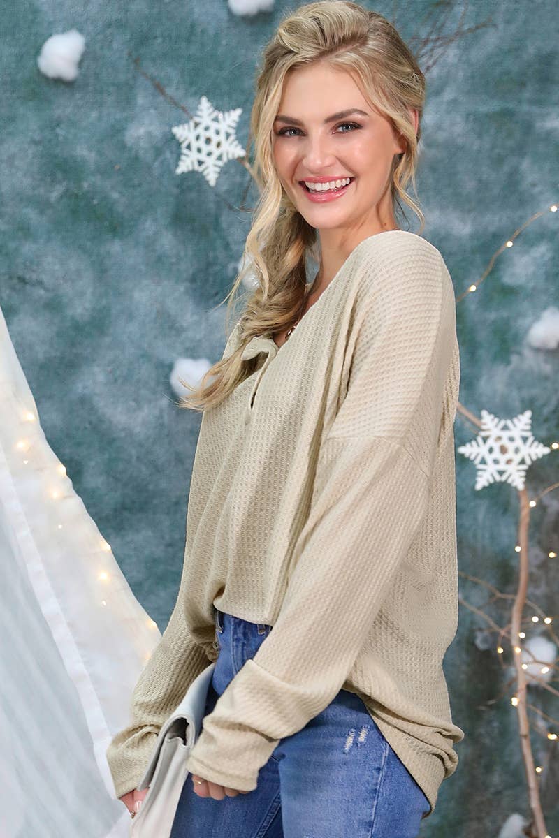 CWTTL1402_Round Neck Casual Long Sleeved Top