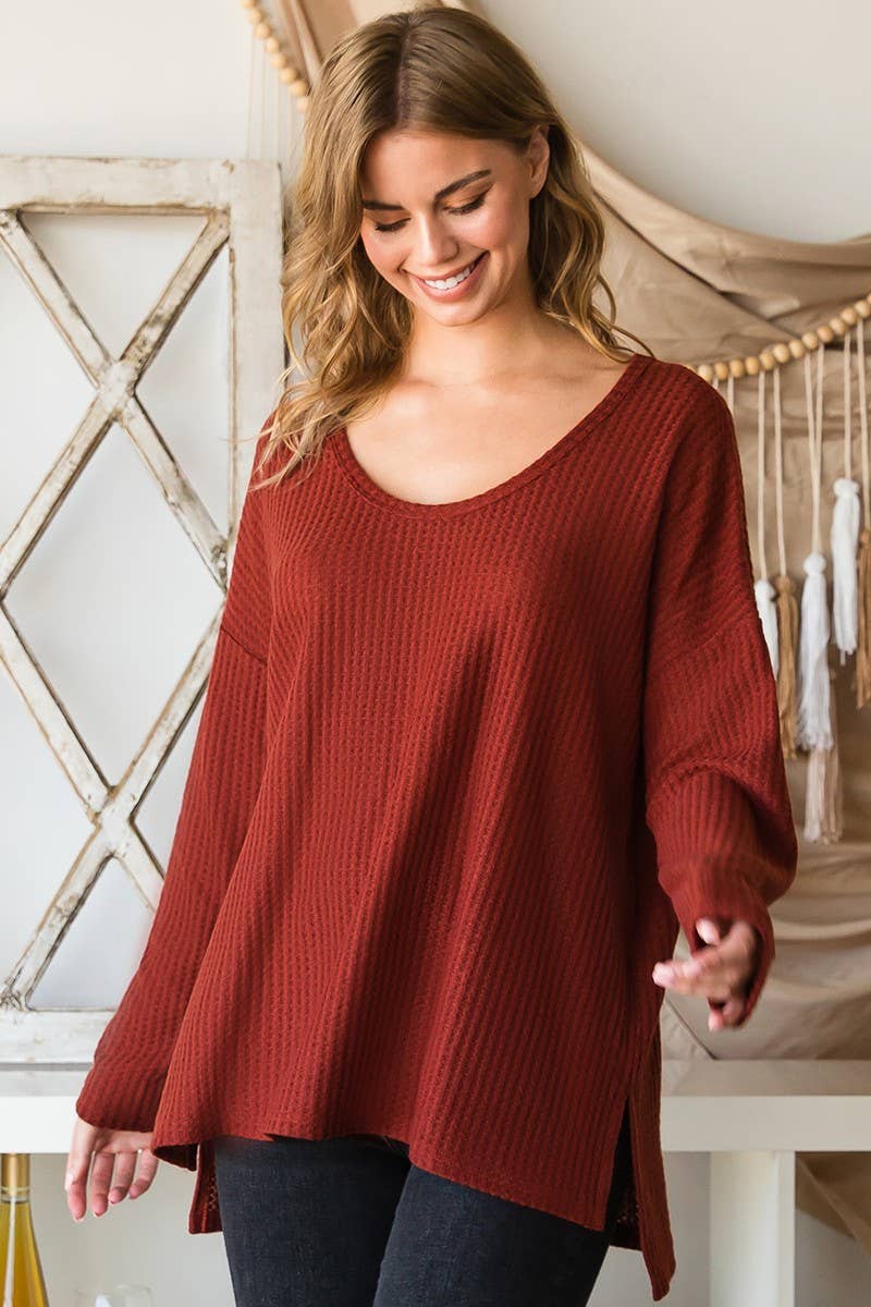 CWOSWL1833_SOFT LOOSE FIT PULLOVER SWEATER KNIT TOP