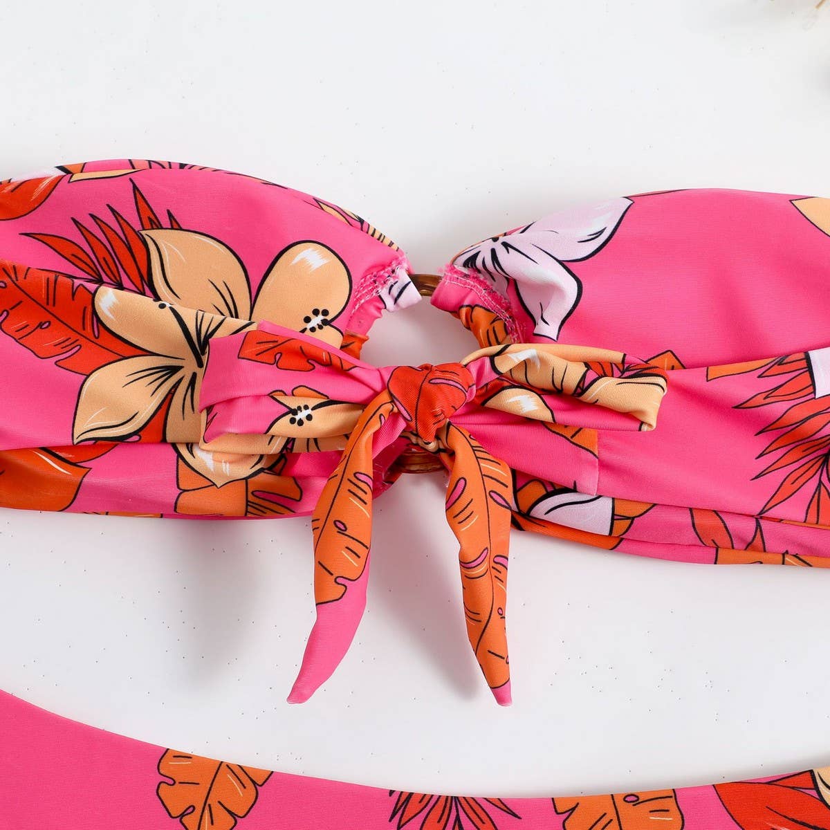 STRAPLESS BIKINI SET - SEXY PRINTED SWIMSUIT_CWMW0906