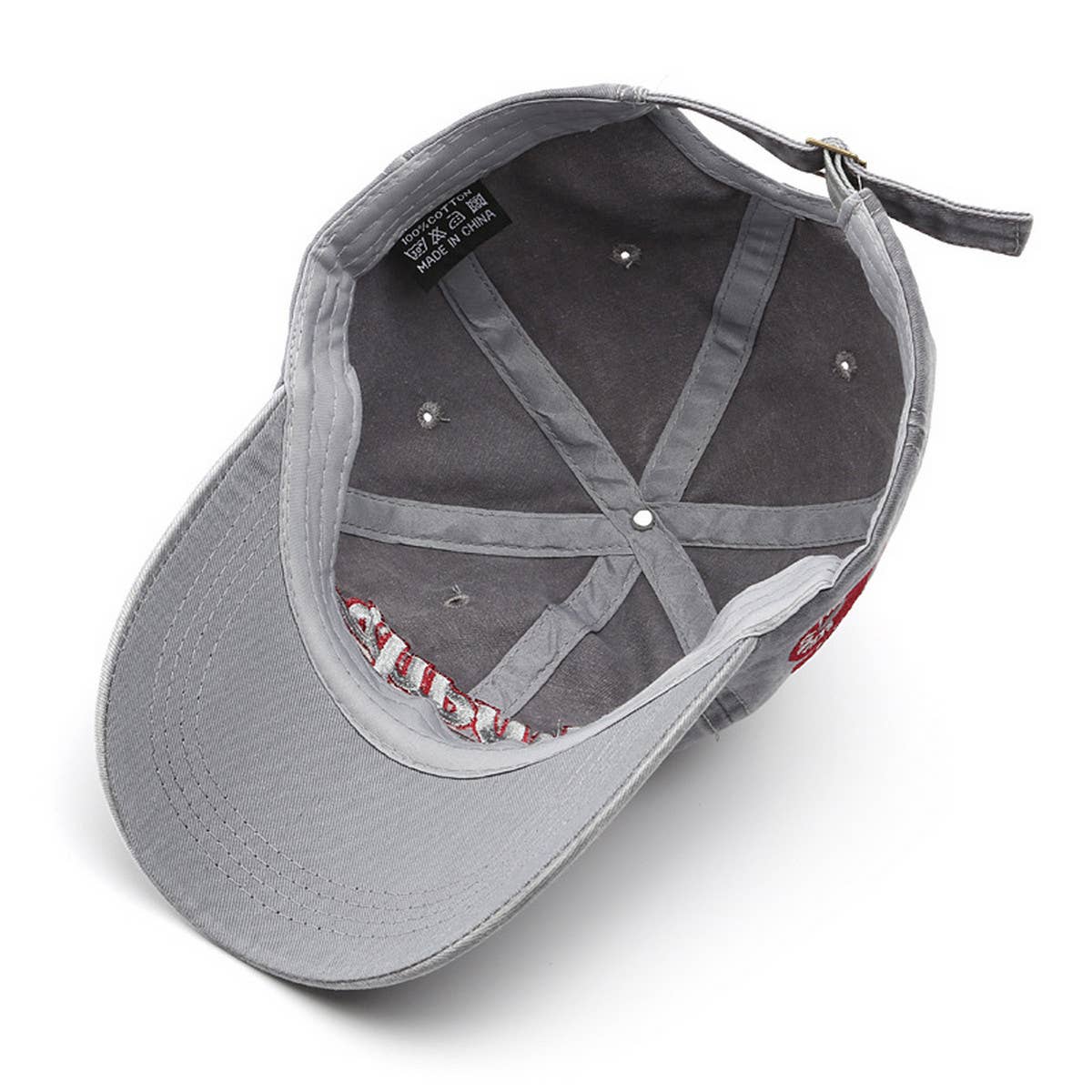 CWAH3220_WASHED DISTRESSED LETTER EMBROIDERED BASEBALL CAP
