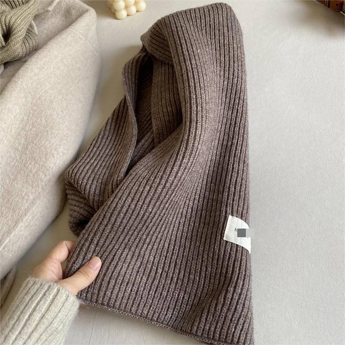Plaid Knit Scarf - Soft Faux Cashmere Winter Wrap_CWASC1235