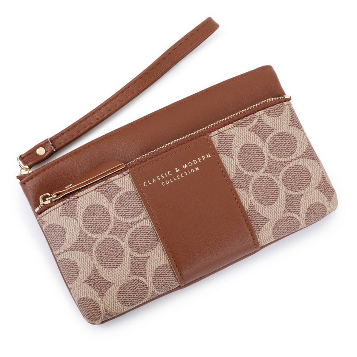 RETRO PRINTED LARGE CAPACITY ZIPPERED WALLET_CWAB1658