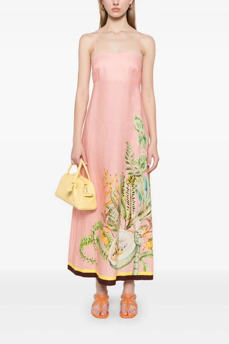 CWDHL0978_TEMPERAMENT HIGH WAIST SUSPENDER CASUAL DRESS