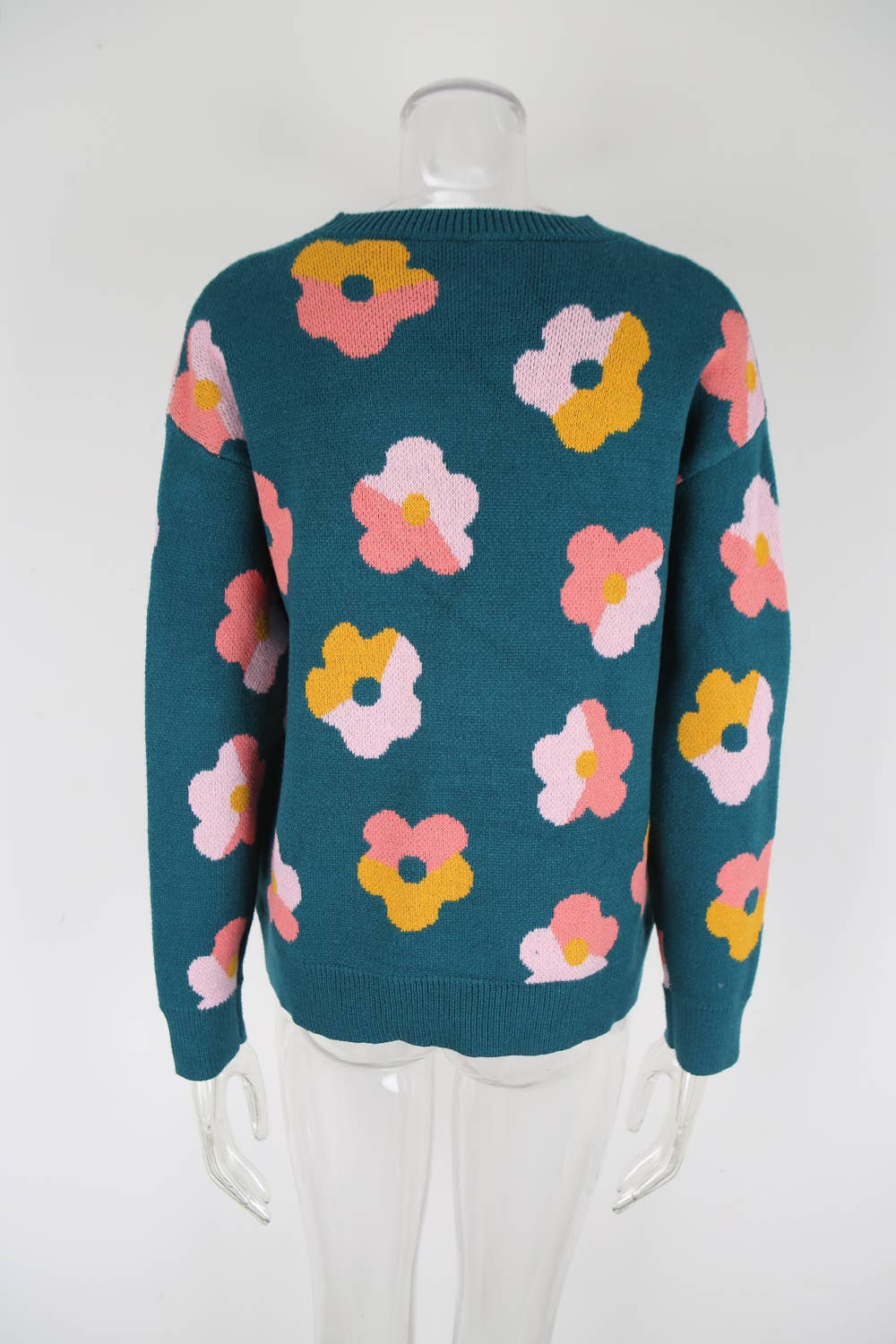 Color-blocked round-neck fashion knitted sweater