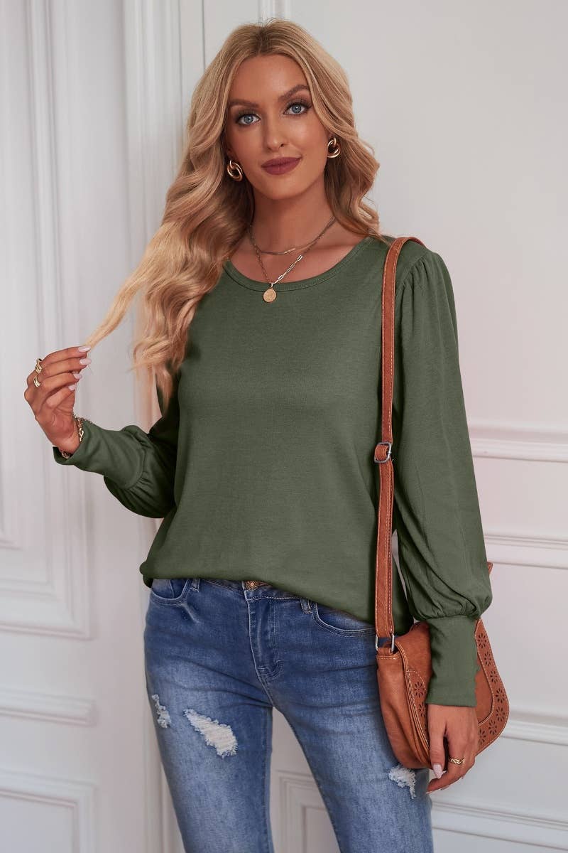 CWTBLL2609_WINTER LONG SLEEVE CREW NECK LOOSE TOP