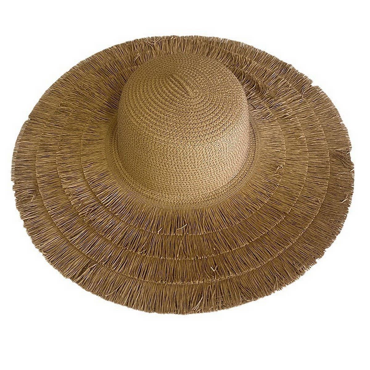 Women's large brim casual beach straw hat_CWAH3428