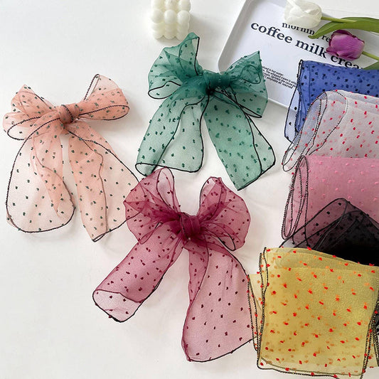 FASHIONABLE POLKA DOT BOW SCARF SCARF