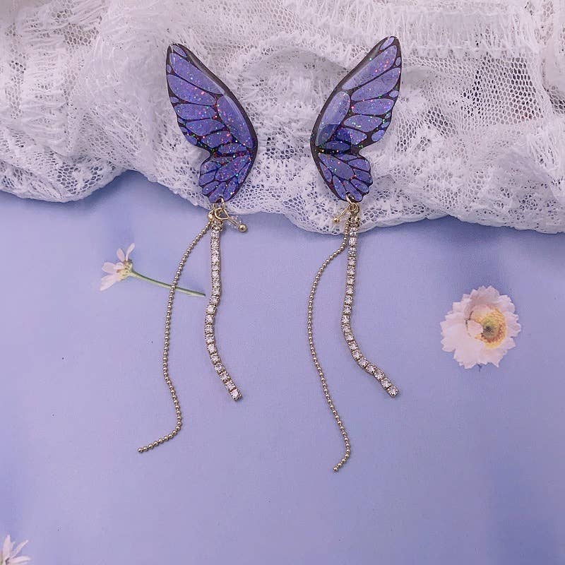 Personalized three-dimensional butterfly earrings