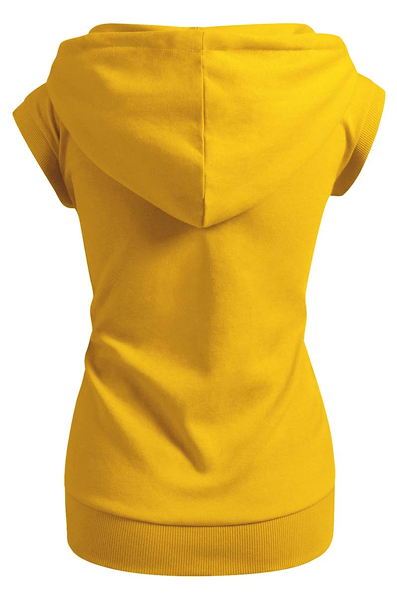 KWOHOSL003_Sleeveless Hoodies Basic Hoodie Zip Up