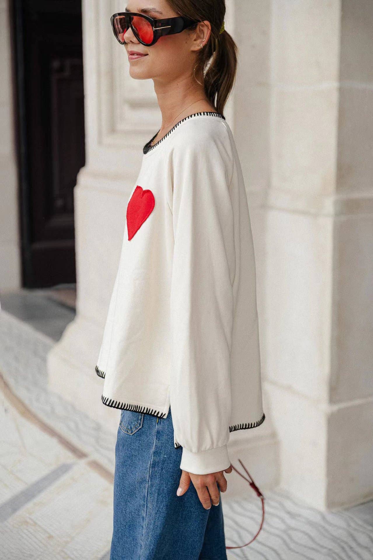 COMFORTABLE LOVE ROUND NECK LONG SLEEVE HOODIE