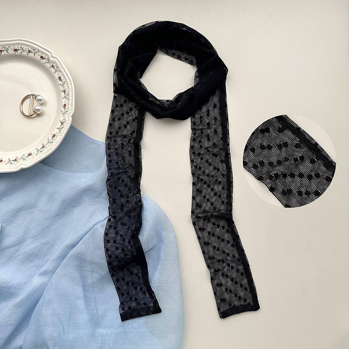 Lace Long Scarf-Elegant Neck & Hair Tie for Women