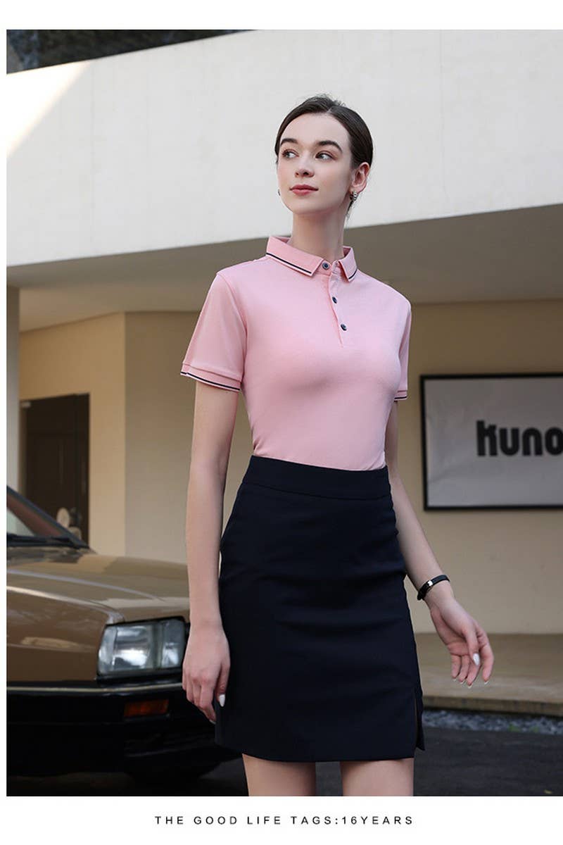 CWTBLS02427_COLLAR WITH CONTRAST TRIM BUSINESS POLO SHIRT