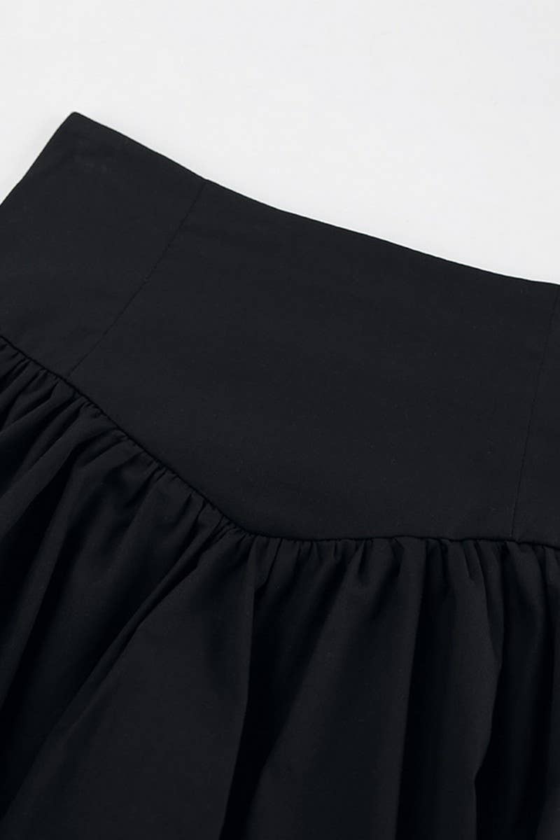 CWBSS0347_SOLID COLOR COTTON HIGH WAIST TUTU SKIRT