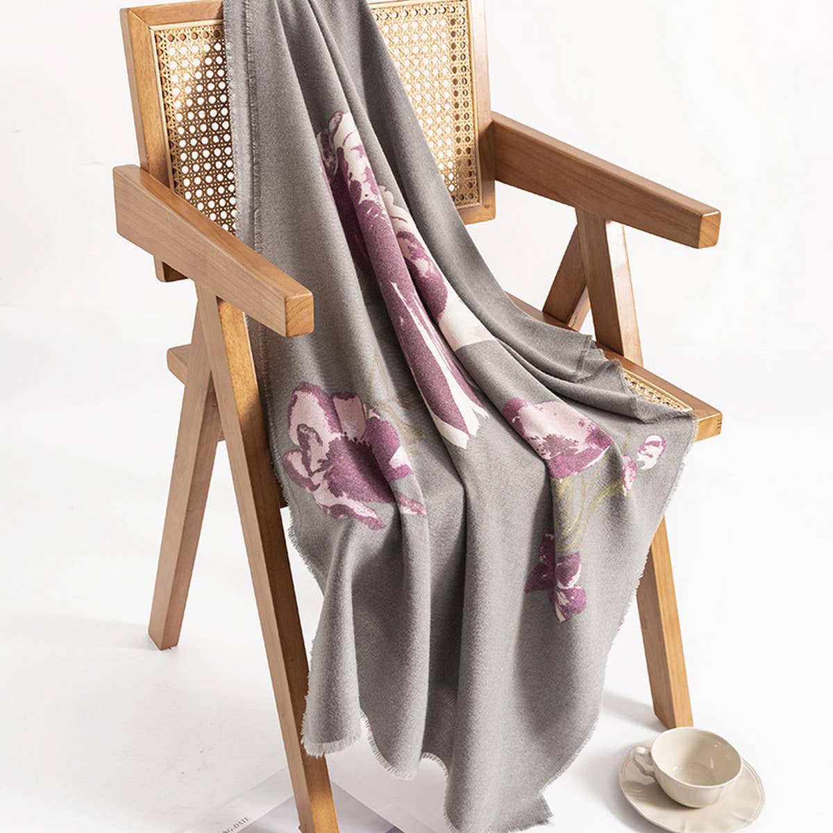 Vintage Boho Faux Cashmere Scarf for Women