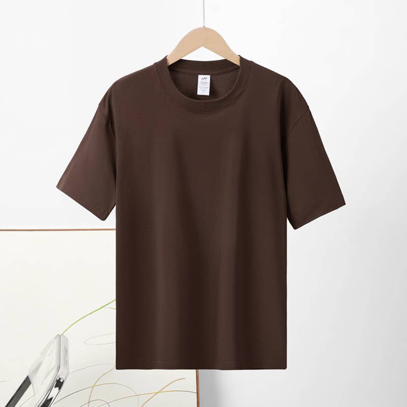 CWTTS0921_SOLID COLOR CREW NECK SHORT SLEEVED TOP