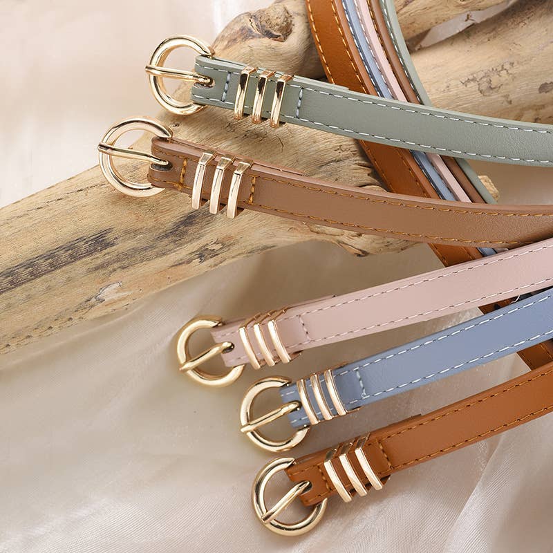 Fashionable retro and simple faux leather belt