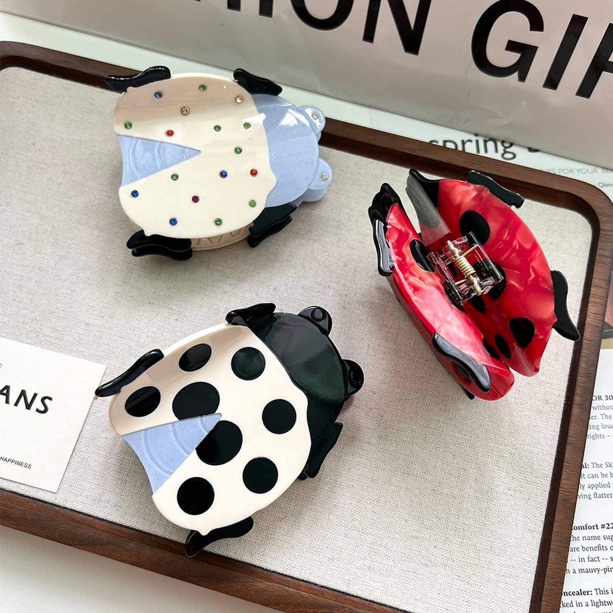 New Ladybug Acetate Hair Clip for Chic Hairstyles