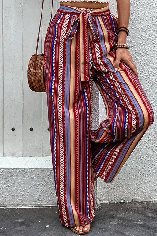 CWBLP0763_PRINTED ELASTIC WAIST WIDE-LEG TROUSERS