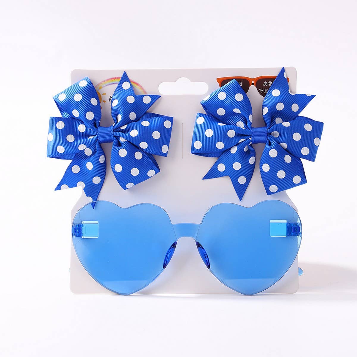 Kids Polka Dot Grosgrain Bow Hair Clip &Sunglasses