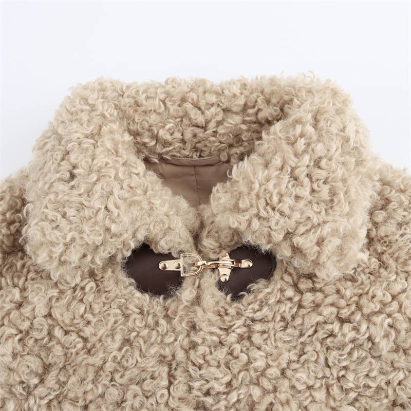 Fleece short, versatile, lapel soft jacket