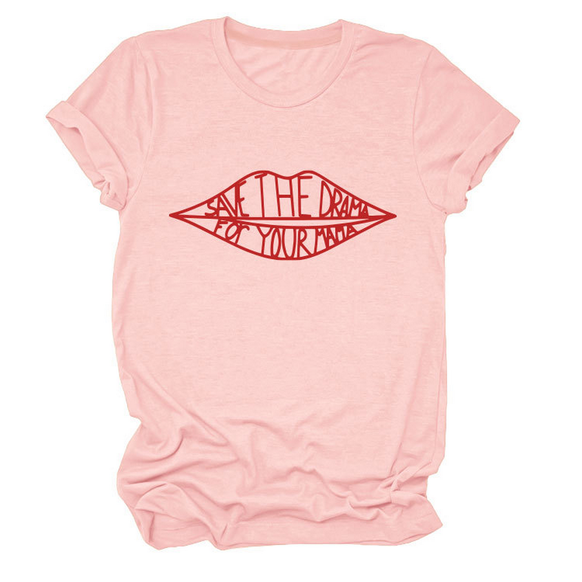 Women?™s Fashion Slogan Tee Crew Neck Short Sleeve_CWTTSL0482