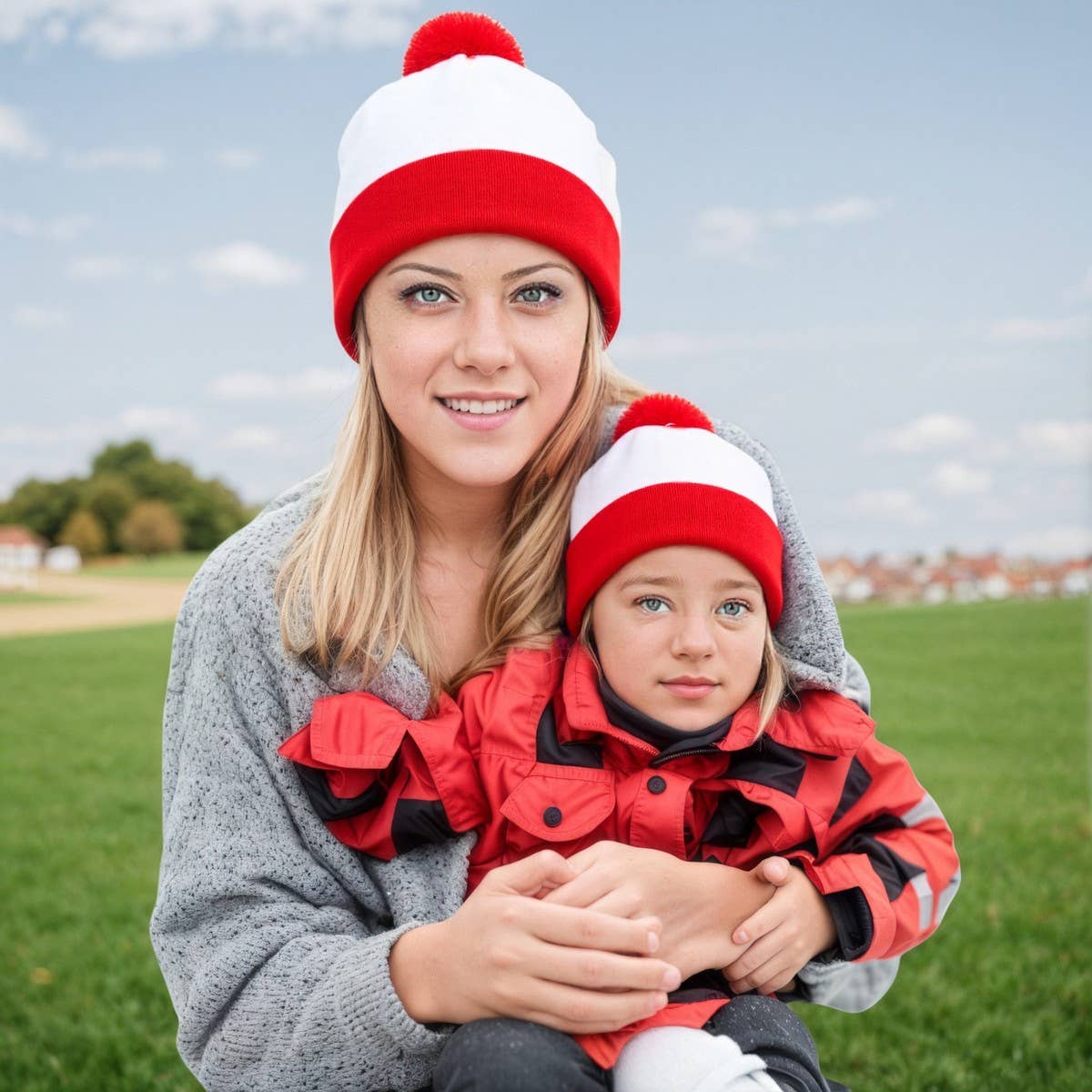 CWMS02754_CHRISTMAS STRIPED KNIT BEANIE HAT