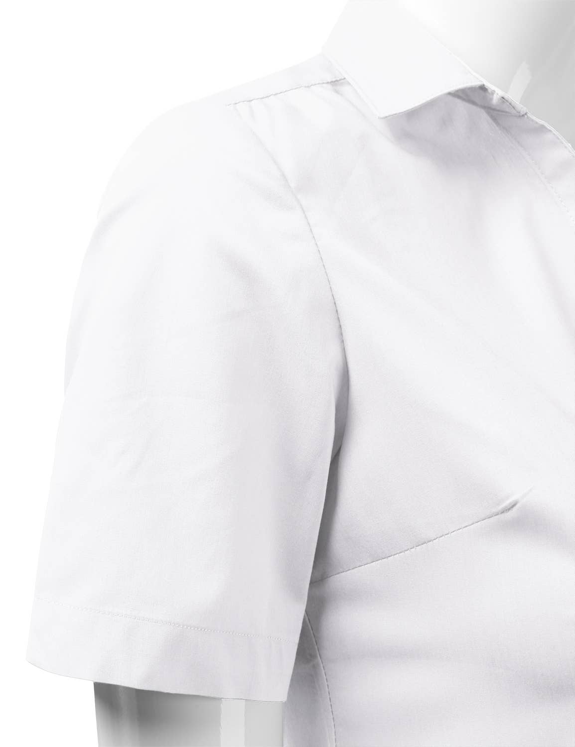 CWTSTS122_Short Sleeve Button Down Collar Shirt Blouse