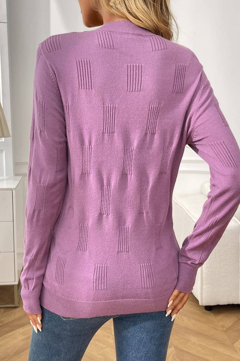 CWOSWL07157_SOLID CREWNECK PULLOVER LONG SLEEVE KNIT