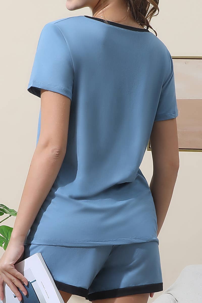 CWSPJ031-P_SHORT SLEEVE TOP WITH SHORTS PAJAMA SET