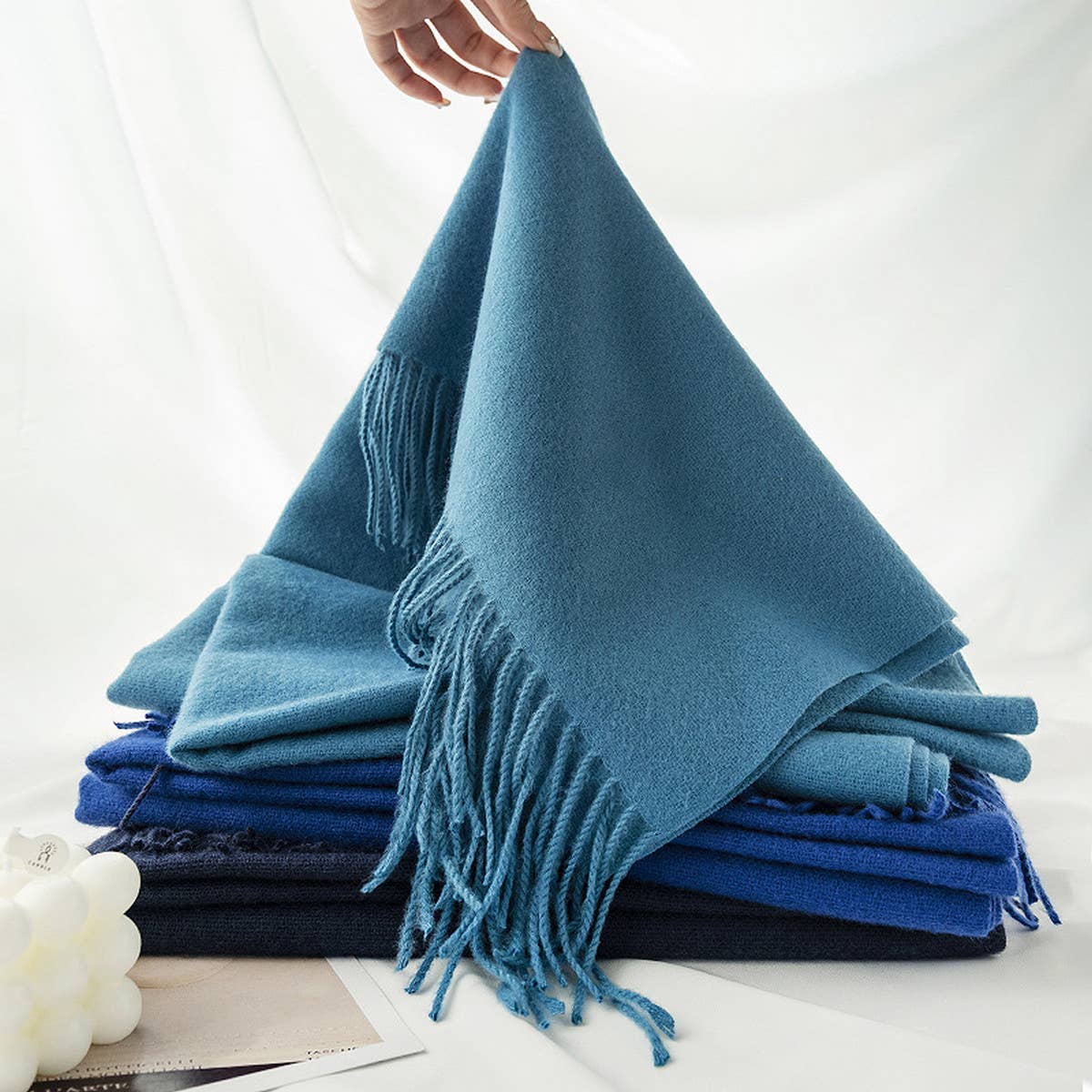 Cozy Solid Color Winter Scarf with  for Women