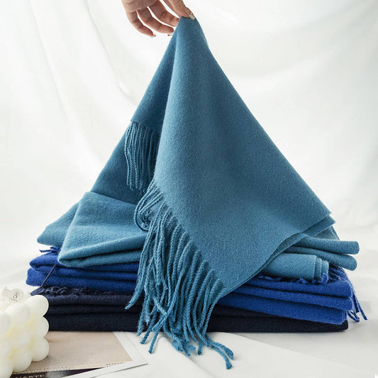 Cozy Solid Color Winter Scarf with  for Women