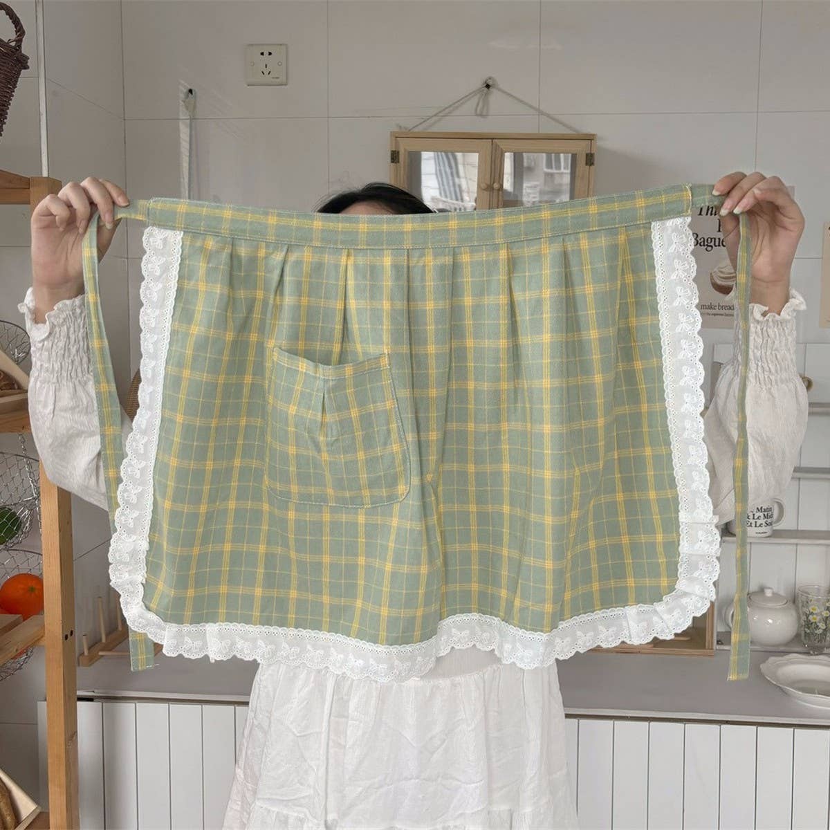 BOW LACE SKIRT AND HALF-BODY APRON_CWMM5796