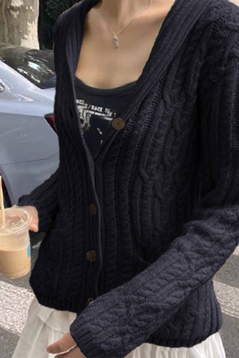 CWOCAS00009_CASUAL SIMPLE BUTTON LONG SLEEVE KNIT CARDIGAN