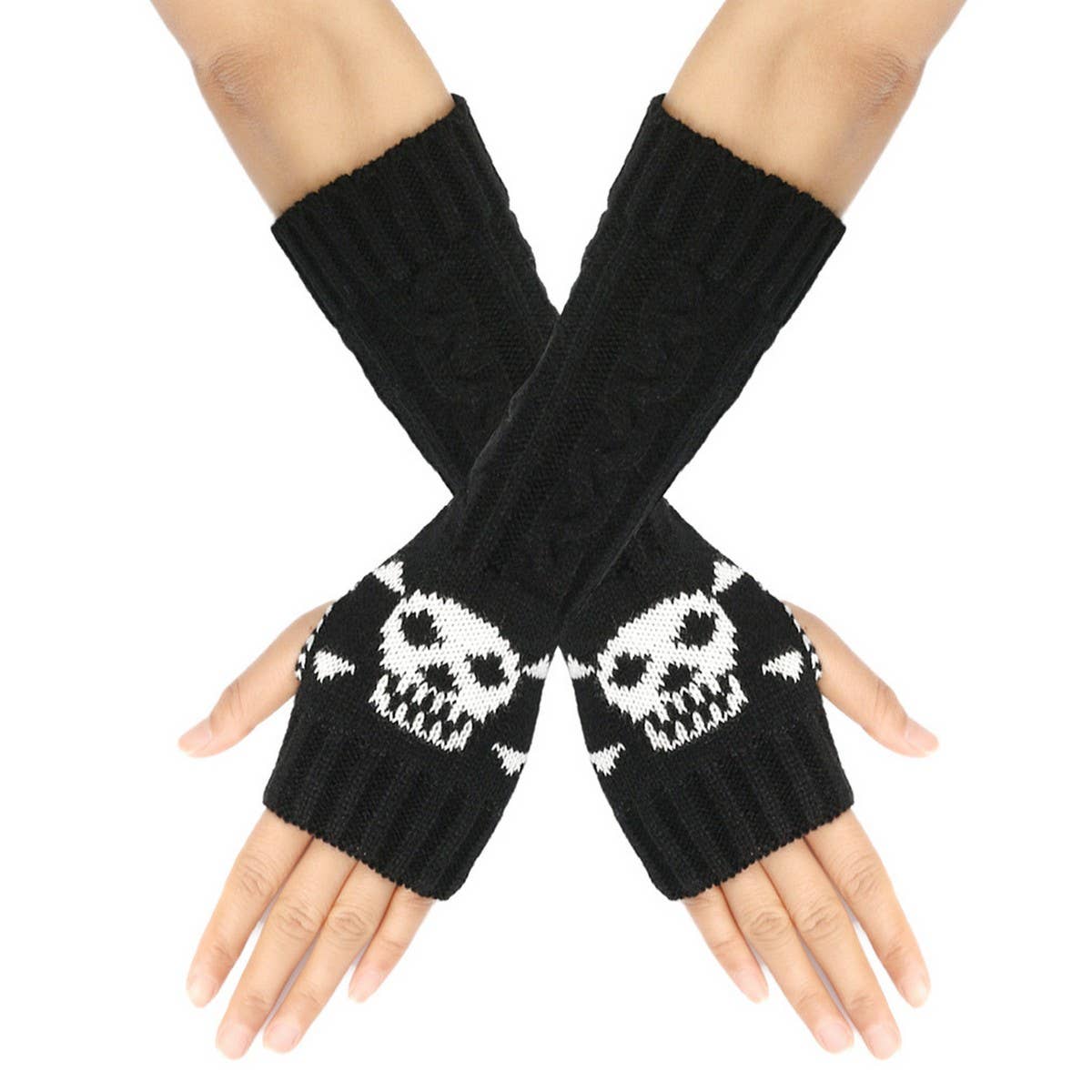CWMM10078_KNIT FINGERLESS GLOVES LONG ARM WARMERS