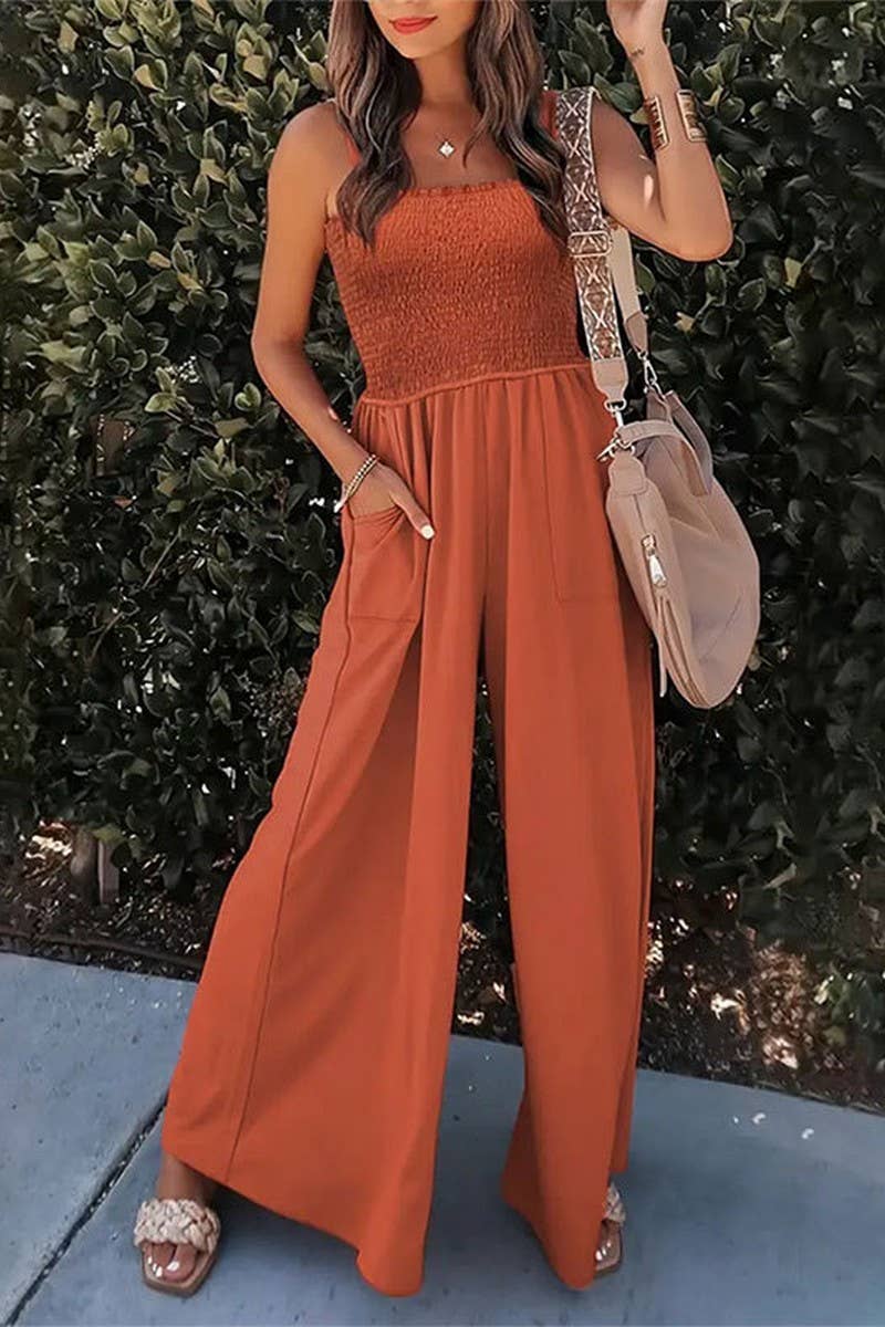 CWSBSSL0138_LARGE POCKET LOOSE CASUAL WIDE-LEG JUMPSUIT
