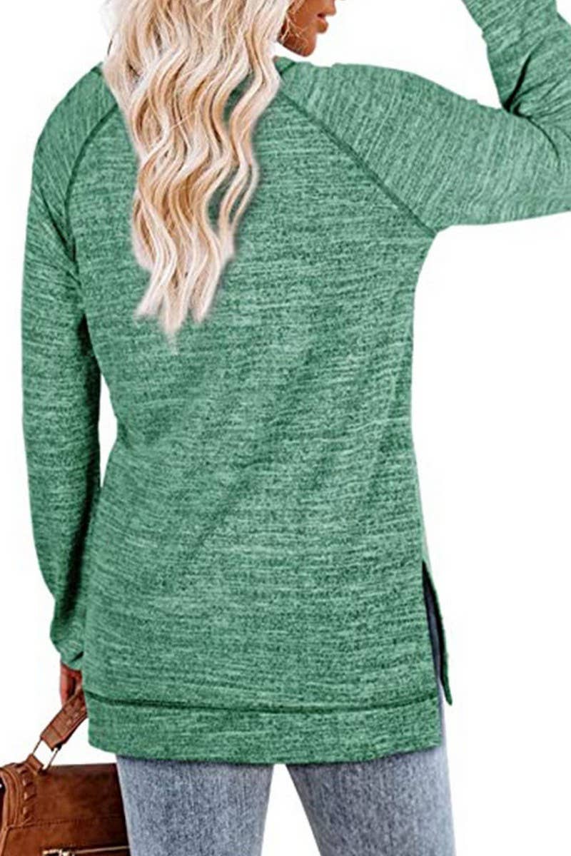 CWTTL1652_Round neck Long Sleeve Pullover Top