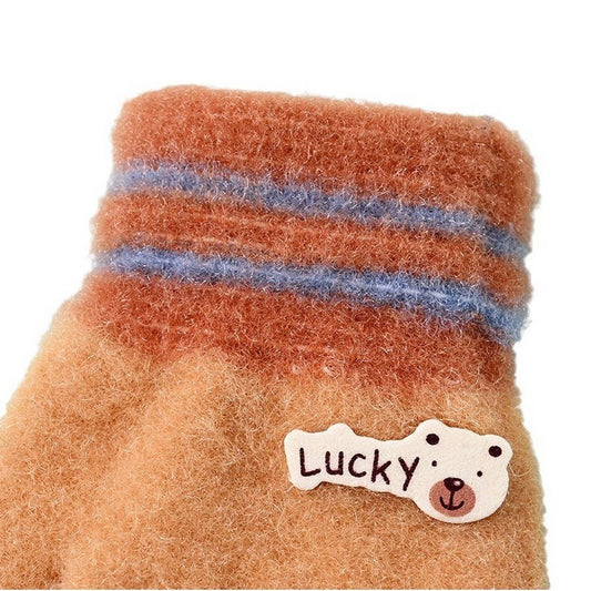 CWAG0281_CARTOON FULL FINGER PLUSH CHILDREN'S GLOVES