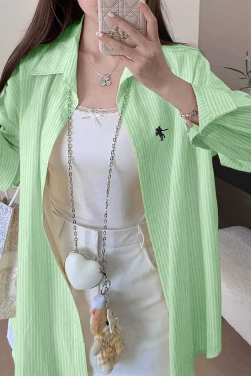 CWTSTL01002_RESORT CHIC STRIPED LONG SLEEVE SHIRT