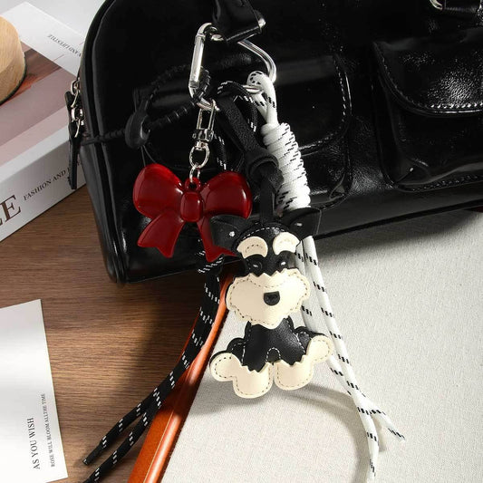 Elegant Dog Bow Charm with Braided Strap