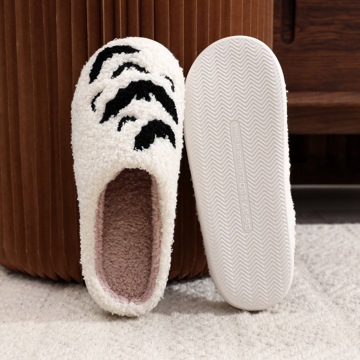 HALLOWEEN BAT EMBROIDERED COTTON SLIPPERS