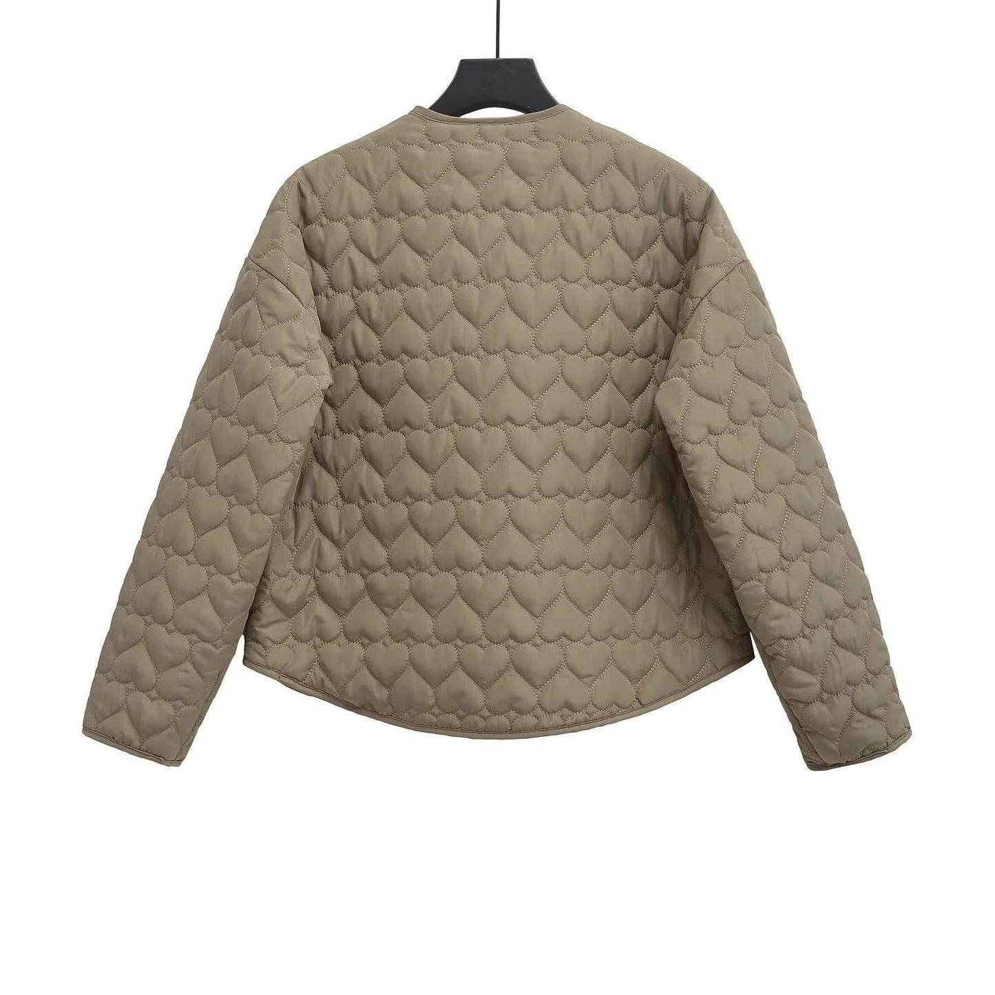 Button-down heart-shaped quilted cotton jacket